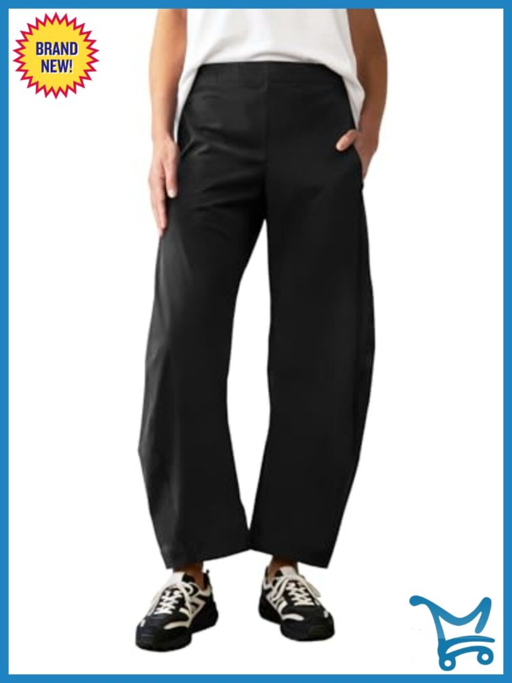 Women's Elastic Waist Barrel Pants Tapered Leg Travel Hiking Pants